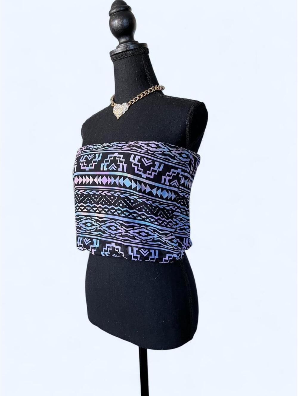 Vintage Y2K Boho Festival Indie Sleaze Tribal Tube Top Size XS/S - Picture 5 of 7
